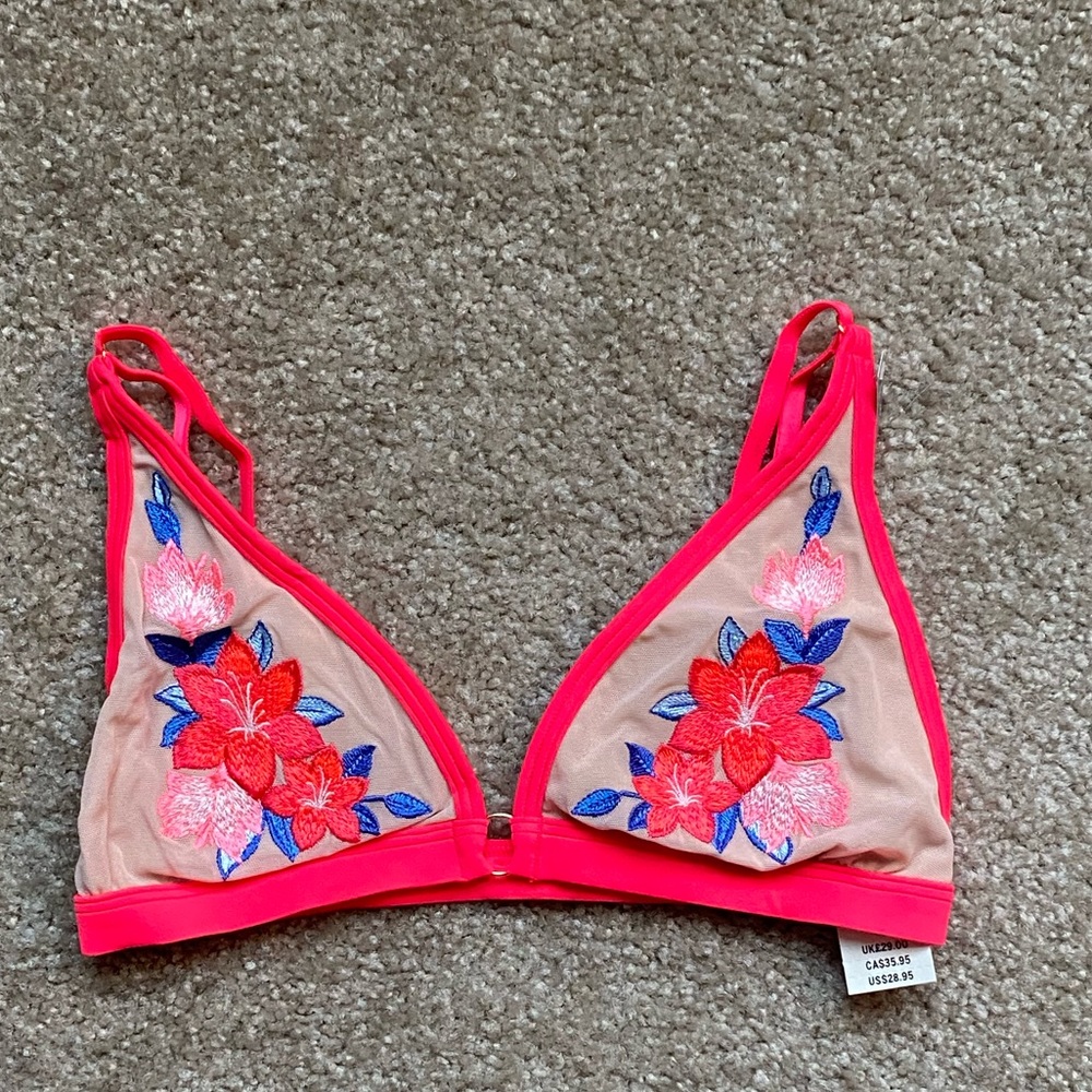Victoria’s Secret PINK embroidered floral bralette